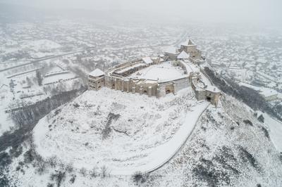 Sümeg, a vár télen-stock-photo