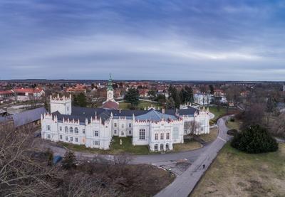 Beautiful Brunszvik Castle in Martonvasar, Hungary-stock-photo