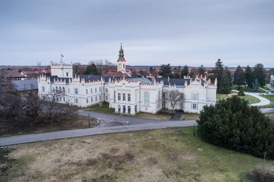 Beautiful Brunszvik Castle in Martonvasar, Hungary-stock-photo