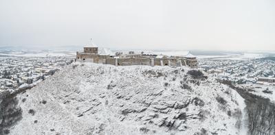 Beautiful panoramaic view of Fortress of Sumeg, Hungary at winter-stock-photo