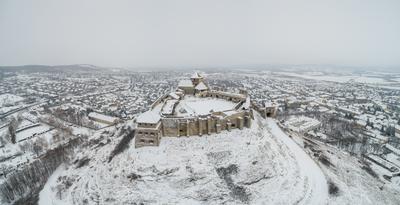 Beautiful panoramaic view of Fortress of Sumeg, Hungary at winter-stock-photo