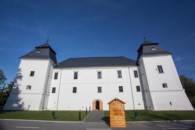 White Castle in Egervar, Hungary-stock-photo