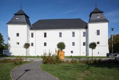 White Castle in Egervar, Hungary-stock-photo