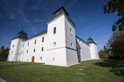 White Castle in Egervar, Hungary-stock-photo