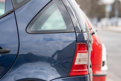 many parking cars in an outdoor garage-stock-photo