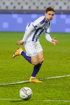 Újpest FC - Ferencváros TC match played in the 19th round of the OTP Bank League-stock-photo