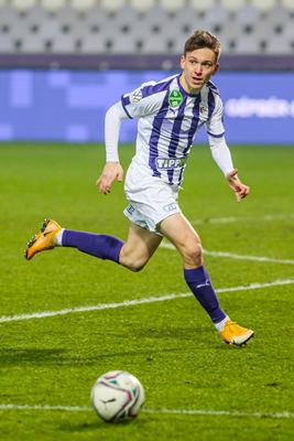 Újpest FC - Ferencváros TC match played in the 19th round of the OTP Bank League-stock-photo