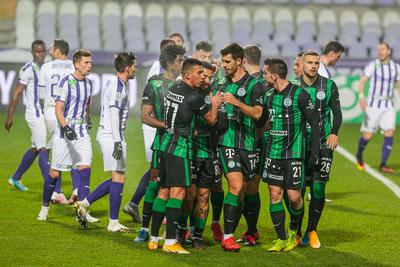 Újpest FC - Ferencváros TC match played in the 19th round of the OTP Bank League-stock-photo