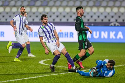 Újpest FC - Ferencváros TC match played in the 19th round of the OTP Bank League-stock-photo