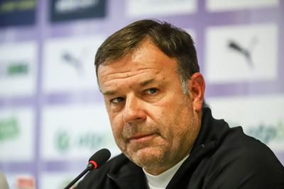 Football Conference League - Press conference before the match against Újpest FC- FC Basel-stock-photo