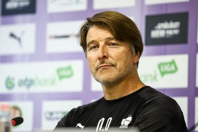 Football Conference League - Press conference before the match against Újpest FC- FC Basel-stock-photo