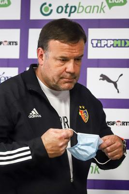 Football Conference League - Press conference before the match against Újpest FC- FC Basel-stock-photo