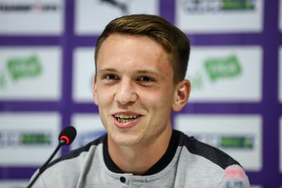 Football Conference League - Press conference before the match against Újpest FC- FC Basel-stock-photo