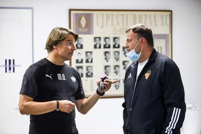 Football Conference League - Press conference before the match against Újpest FC- FC Basel-stock-photo