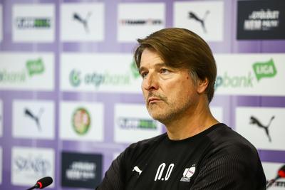 Football Conference League - Press conference before the match against Újpest FC- FC Basel-stock-photo