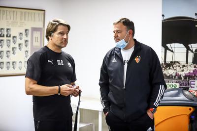 Football Conference League - Press conference before the match against Újpest FC- FC Basel-stock-photo