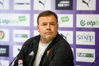 Football Conference League - Press conference before the match against Újpest FC- FC Basel-stock-photo