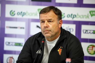 Football Conference League - Press conference before the match against Újpest FC- FC Basel-stock-photo