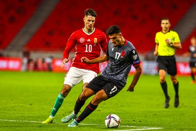 2022 FIFA World Cup Qualifier match between Hungary and Albania.-stock-photo