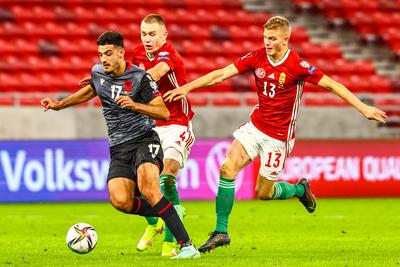 2022 FIFA World Cup Qualifier match between Hungary and Albania.-stock-photo