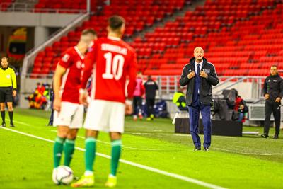 2022 FIFA World Cup Qualifier match between Hungary and Albania.-stock-photo