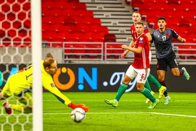 2022 FIFA World Cup Qualifier match between Hungary and Albania.-stock-photo