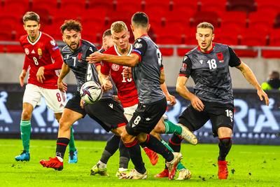 2022 FIFA World Cup Qualifier match between Hungary and Albania.-stock-photo