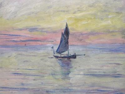 Claude Monet: Vitorláshajó esthomályban-stock-photo