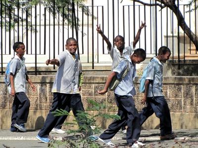 Cape Verde - Praia school boys-stock-photo