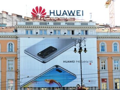 Huawei Fifth Generation - Advertisement-stock-photo