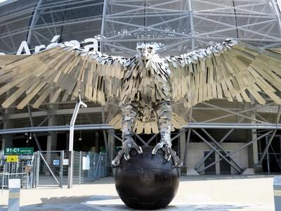 Sprt - Eagle statue - Ferencváros - Football - Hungary-stock-photo