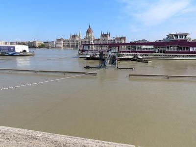 Budapest - Danube river overflooded its banks - Boris Cyclone-stock-photo