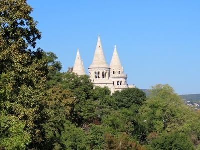 The towers of the Fisherman's Bastion - Budapest-stock-photo