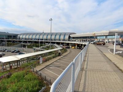 Terminals 2A and 2B of Ferenc Liszt Ferenc Airport in Ferihegy - Budapest-stock-photo