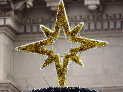 Christmas star on Szent István square - Budapest-stock-photo