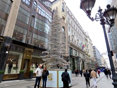 Christmas atmosphere in downtown Budapest-stock-photo