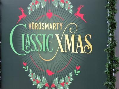 The emblem of the Vörösmarty Square Christmas Fair - Budapest-stock-photo