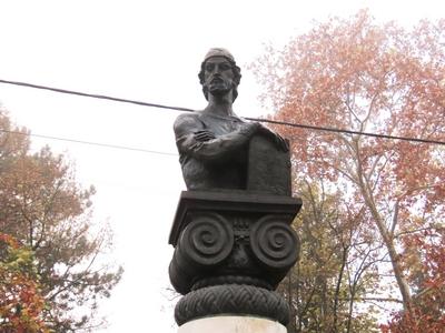 Statue of Sota Rustaveli - Georgian poet and thinker - Budapest-stock-photo