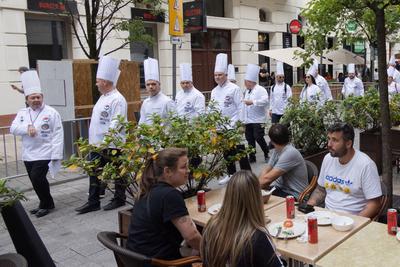 Cook procession in Budapest-stock-photo