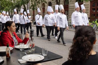 Cook procession in Budapest-stock-photo