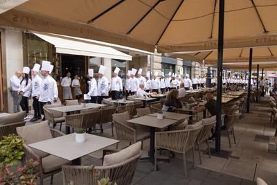 Cook procession in Budapest-stock-photo