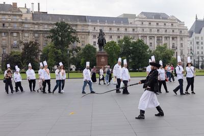 Cook procession in Budapest-stock-photo