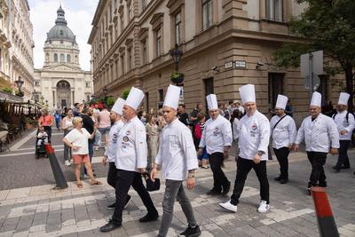 Cook procession in Budapest-stock-photo