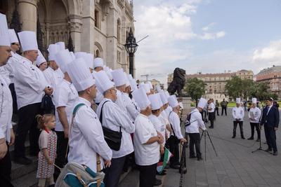 Cook procession in Budapest-stock-photo