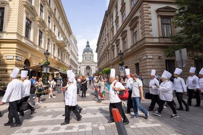 Cook procession in Budapest-stock-photo