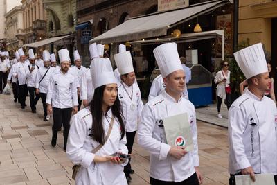 Cook procession in Budapest-stock-photo