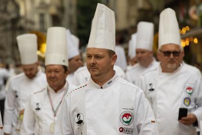 Cook procession in Budapest-stock-photo