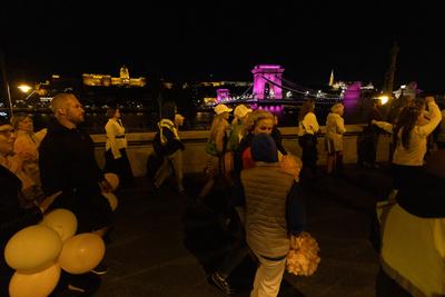 Pink light painting for breast cancer awareness-stock-photo