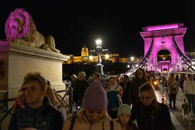 Pink light painting for breast cancer awareness-stock-photo