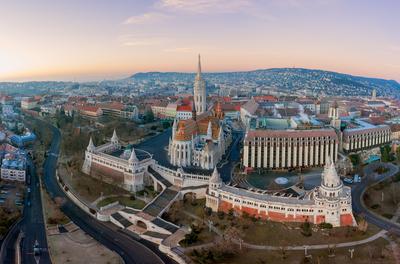 Europe Hungary Budapest Cityscape Fishermans bastion-stock-photo